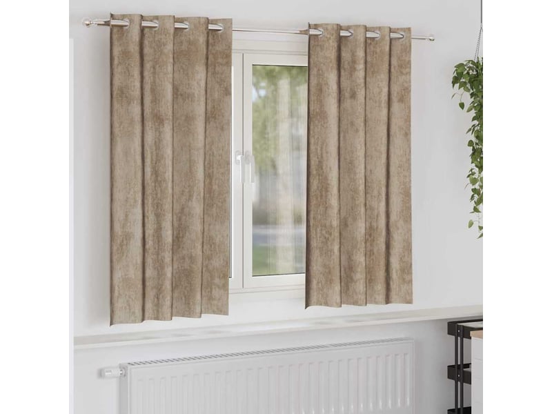  Lot de 2 rideaux en velours, rideaux de fenêtre champagne 175 x 140 cm velours cf44171  - Conforama B