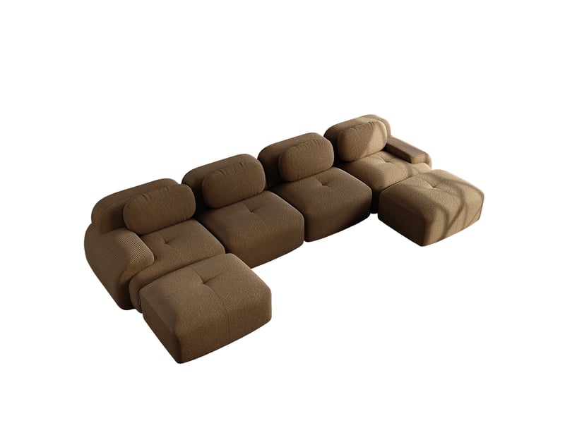 Canapé modulable, canapé de salon, en velours, marron, sans montage, sans structure, chambre, pour salon - Conforama B