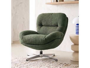 Fauteuil fixe pivotant <strong>HOMIFAB</strong> <strong>Oli</strong> Tissu vert