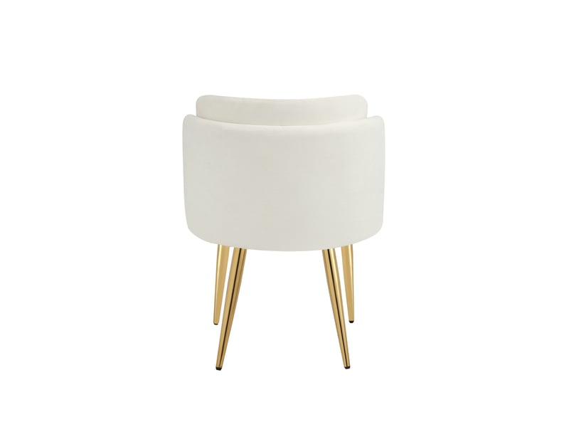  Lot de 4 chaises de salle à manger rembourrées 58,5x62x78 cm blanc et doré  - Conforama R