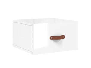 Lot de 2 tables de chevet - cabinet de chevet - table de nuit murales blanc brillant 35x35x20 cm