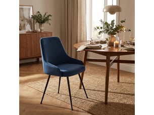 Chaise rembourrée en microfibre avec pieds en métal andromeda