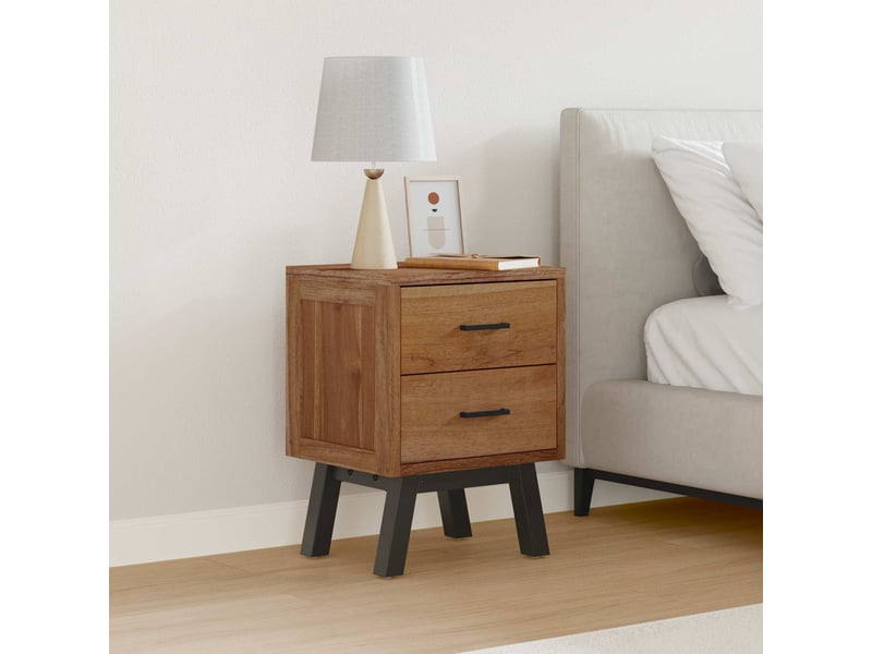  Table de chevet - cabinet de chevet - table de nuit naturel 40 x 35 x 55 cm bois de teck massif  - Conforama C