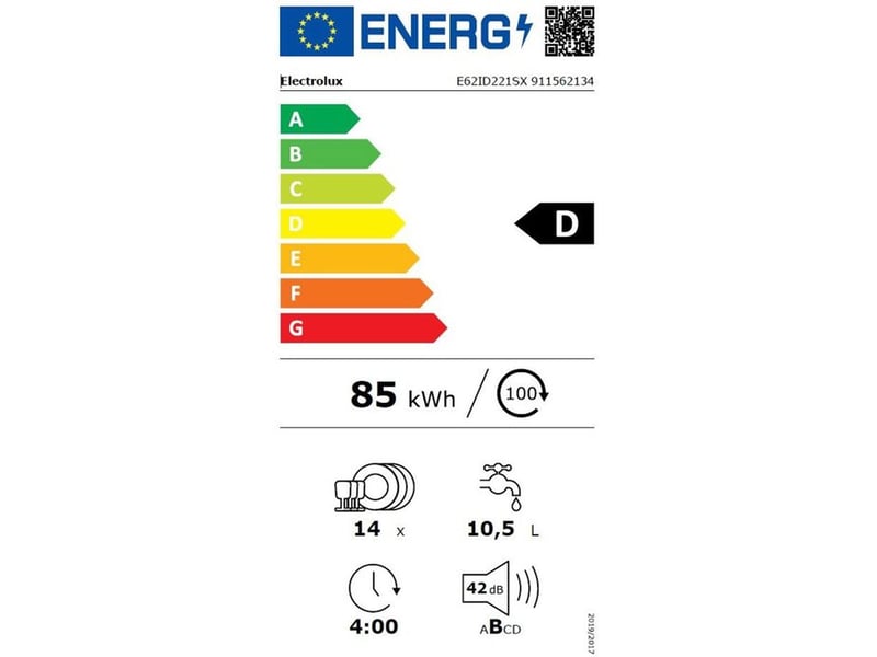 Lave vaisselle integrable 14 couverts 42 db airdry 8 programmes fleximax E62ID221SX - Conforama D