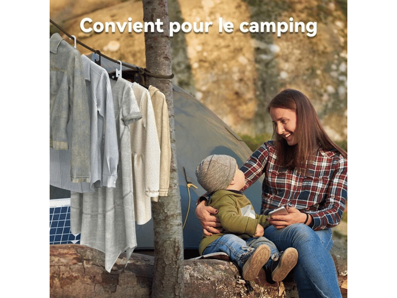  Cintres pliables - organisateur de vêtements et de chaussettes, idéal pour les voyages et la maison - lot de 3, noir FC-QYH-04474MF - Conforama B
