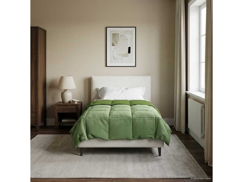  Duvet - couette complet toute l'année 155 x 220 cm 4 saisons vert  - Conforama D