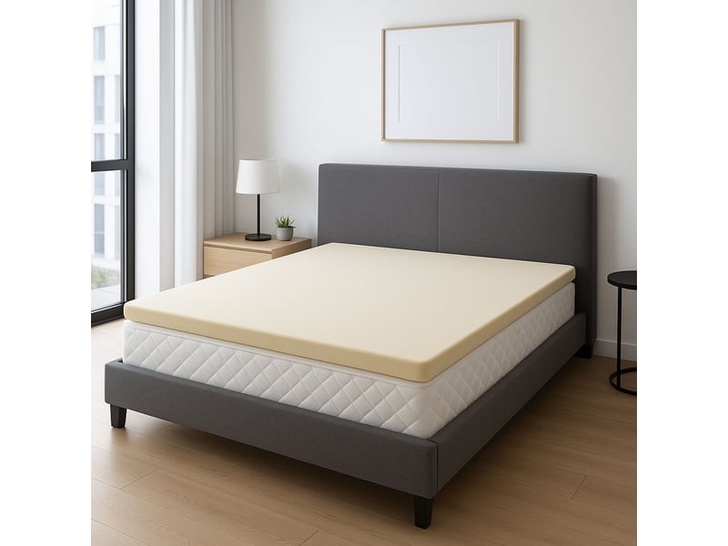 Surmatelas 100x200 face de contact mousse à mémoire de forme 55kgm3 hauteur 5 cm déhoussable (100_x_200_cm)  - Conforama B