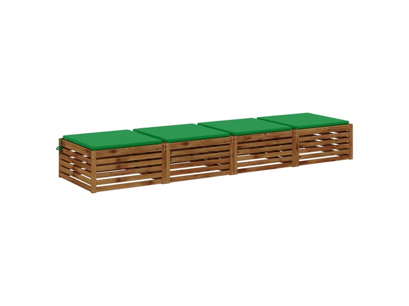Lot de 4 coussins de siège, coussins d'assise soest 100 % polyester vert cf60605 - Conforama C