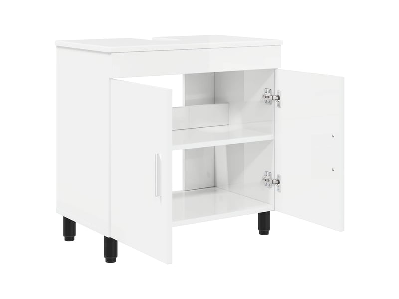  Unité de vanité de salle de bain, meuble de rangement blanc brillant 60x35x60 cm shl1467  - Conforama D