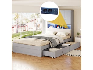 Lit combiné 90x200 cm <strong>ARTBEDDING</strong>  <strong></strong> coloris gris