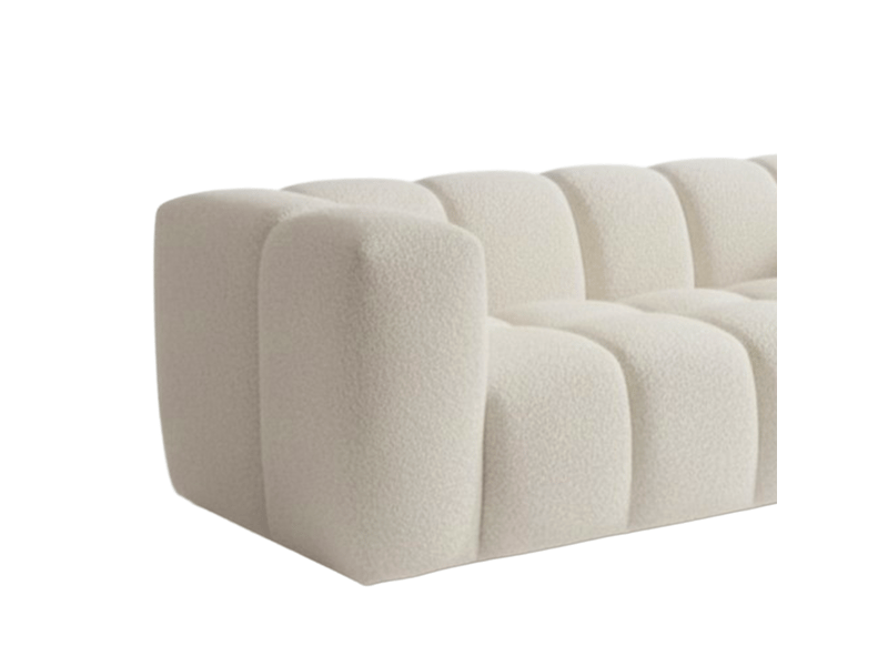 Layane - canapé 3 places tissu bouclette beige LAYANE-3-BEI - Conforama D