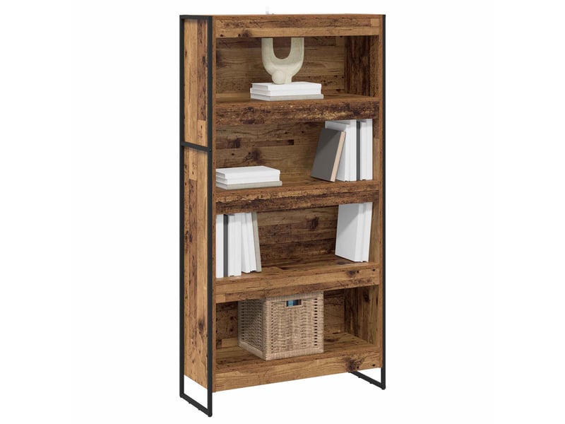 Bibliothèque, armoire à livres 80 x 30 x 155 cm bois d'ingénierie bois ancien - Conforama C