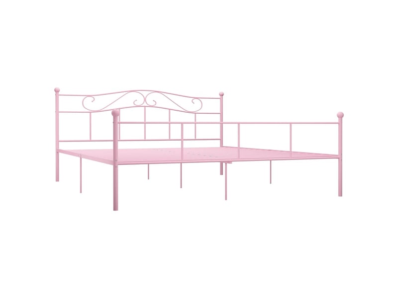  Lit double- lit adulte -  cadre de lit sans matelas rose métal 180x200 cm  - Conforama A