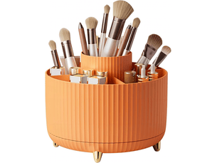 Rangement maquillage de grande capacité,organisateur de maquillage rotation à 360°,rangement pinceaux maquillage avec 5 compartiments