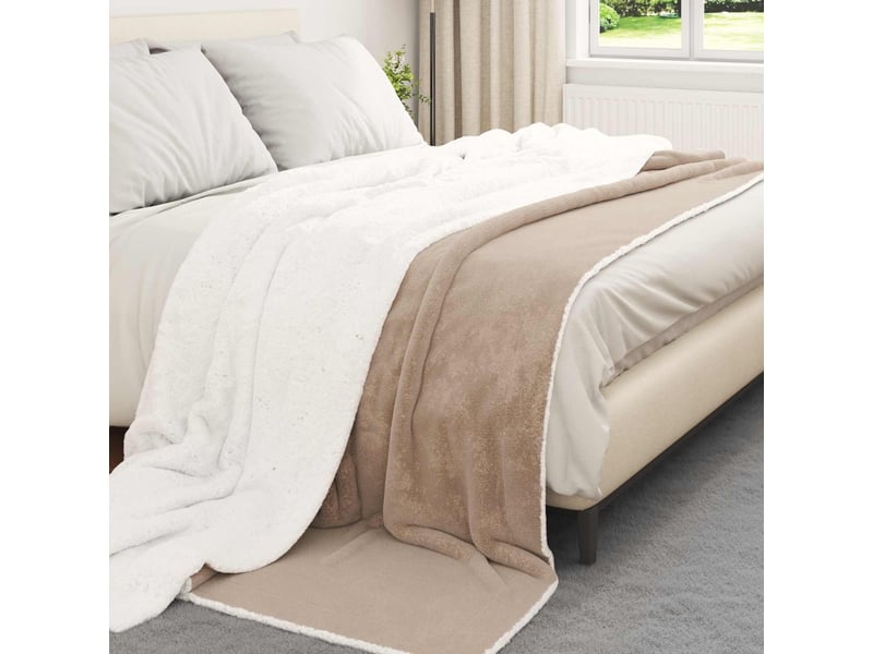  Plaid canapé camel 240x270 cm 3.17 kg polaire  - Conforama C