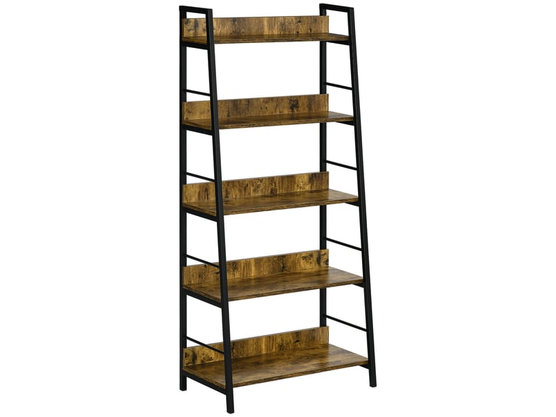  Étagère bibliothèque style industriel incliné 5 niveaux 70l x 35l x 150h cm  - Conforama A