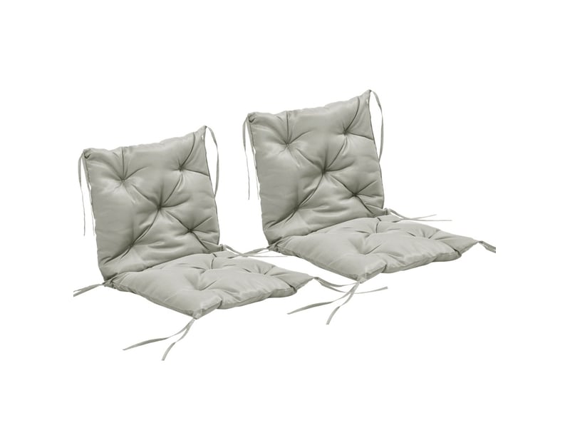  Coussin de chaise 2 pièces 98 x 50 x 8 cm – gris clair – mousse épaisse et liens de fixation  - Conforama A