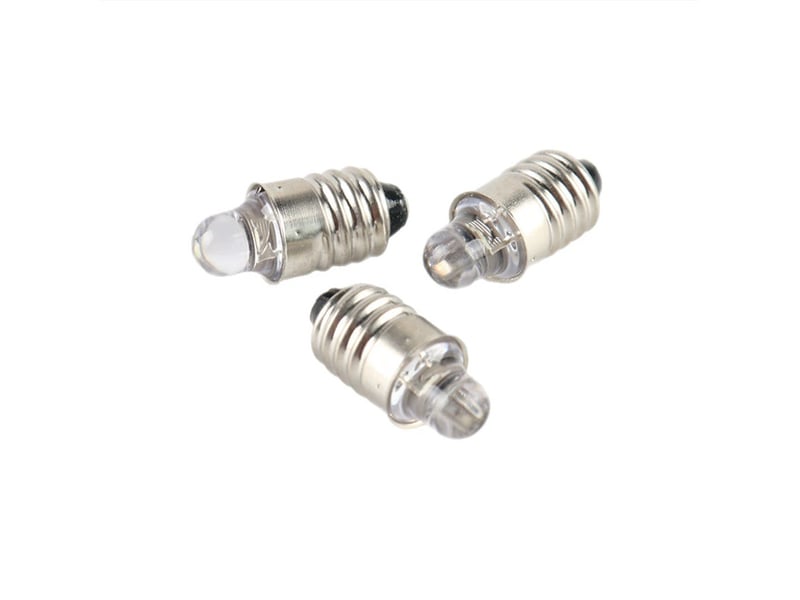  Lot de 6 ampoules led e10 3 v  blanches pour lampe torche, lampe de poche, phare, sans polarité  - Conforama A