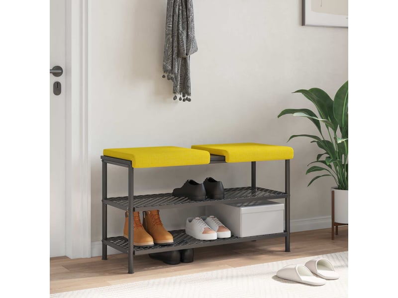  Lot de 2 coussins de banc, coussins d'assise, coussins pour chaisecanapé tissu jaune clair profondeur 35 cm cf52509  - Conforama B