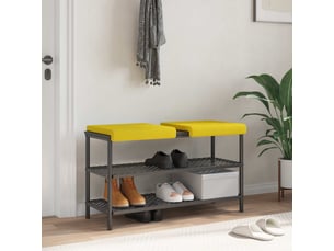 Lot de 2 coussins de banc, coussins d'assise, coussins pour chaisecanapé tissu jaune clair profondeur 35 cm cf52509
