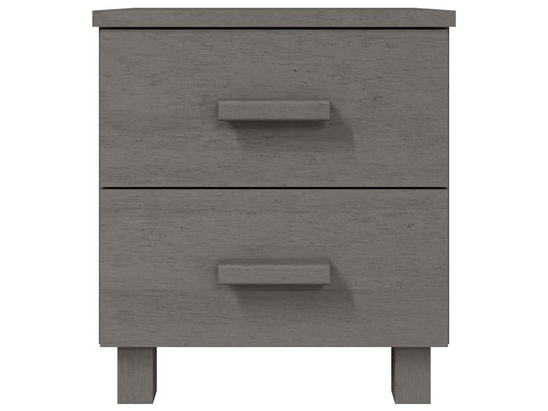  Lot de 2 tables de chevet - cabinet de chevet - table de nuit hamar gris clair 40x35x44,5cm bois massif  - Conforama C