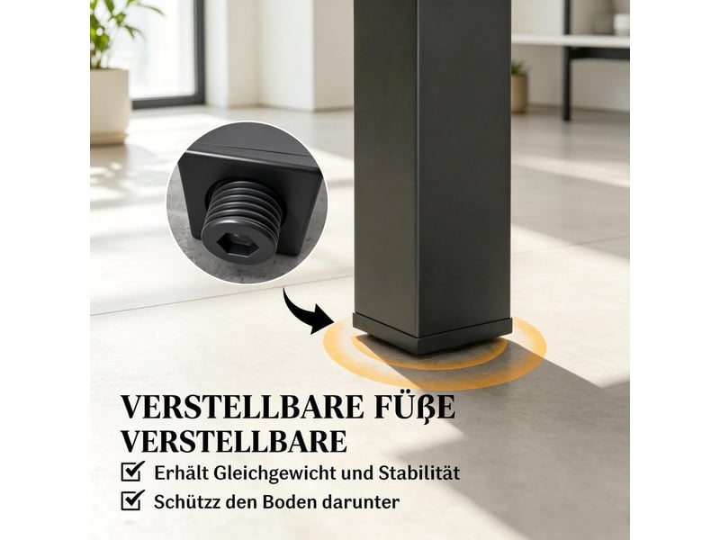  Table de jardin extensible 4 à 6 personnes en aluminium effet bois noir  - Conforama E