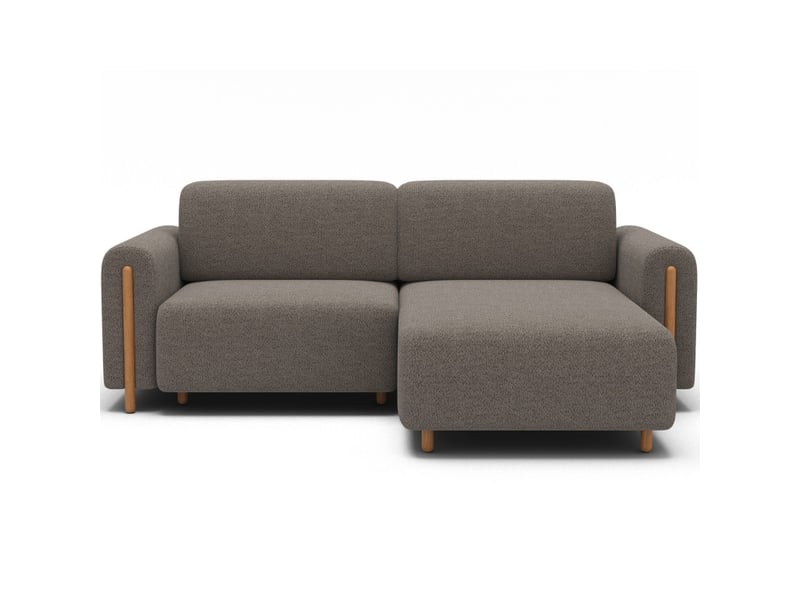  Canapé d'angle convertible arvessa marron clair chenille – angle droit  - Conforama A
