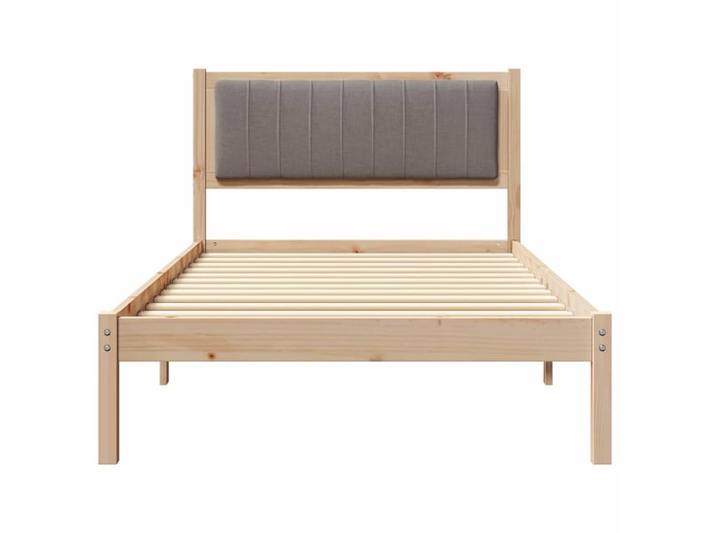  Lit simple- lit adulte -  cadre de lit avec tête de lit rembourrée taupe 100 x 200 cm  - Conforama D