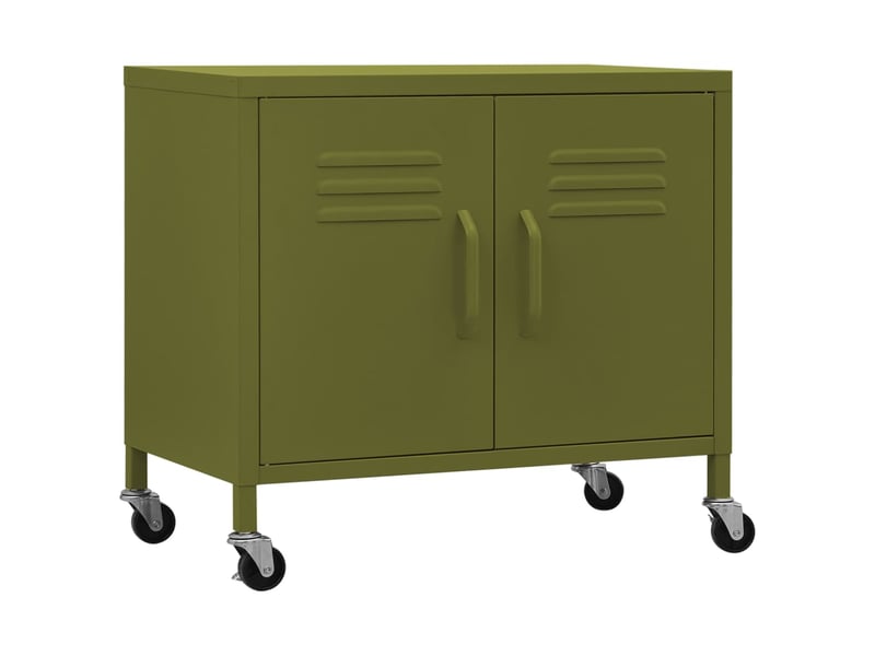  Armoire de bureau, meuble de rangement vert olive 60x35x56 cm acier  - Conforama A