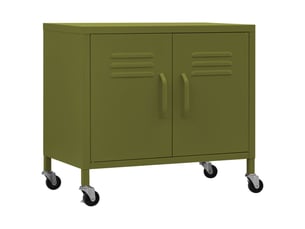 Armoire de bureau, meuble de rangement vert olive 60x35x56 cm acier