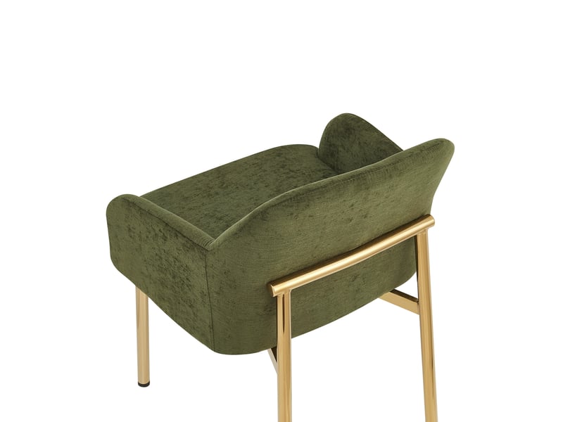  Lot de 6 chaises de salle à manger, dossier ergonomique, moderne, métal et bois, vert et doré  - Conforama R