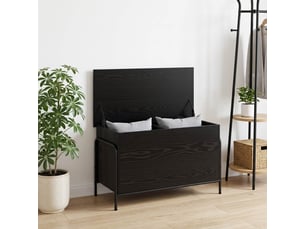 Boîte de rangement, coffre de rangement chêne noir 80x40x49,5 cm shl2