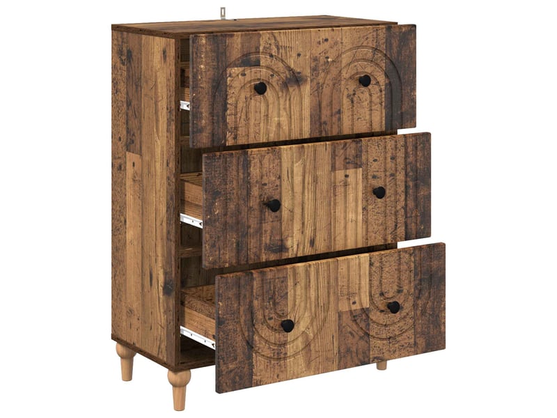  Armoire de rangement bureau, armoire à tiroirs bois ancien 66 x 34,5 x 90 cm shl5070  - Conforama E