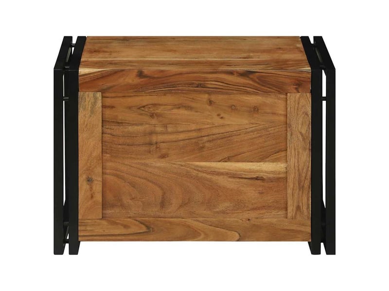  Boîte de rangement, coffre de rangement 60x40x41 cm bois d'acacia massif  - Conforama E