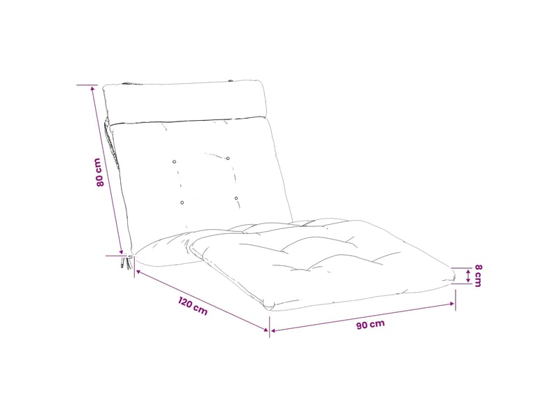  Coussin de transat, coussin pour bain de soleil vianen 100 % polyester anthracite cf56250  - Conforama E