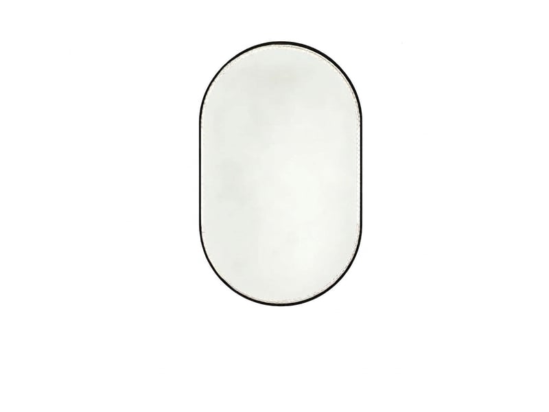 Miroir de salle de bain ovale 50x80 cm avec fonction anti-buée et cadre noir  - Conforama A