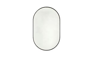 Miroir de salle de bain ovale 50x80 cm avec fonction anti-buée et cadre noir