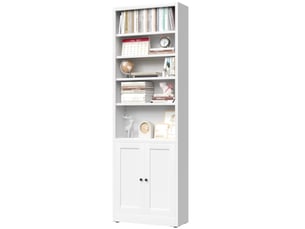 Bibliotheque coloris  blanc 5 étagère(s) <strong>DESVIAE</strong> <strong></strong> - 23.6 cm x 180 cm