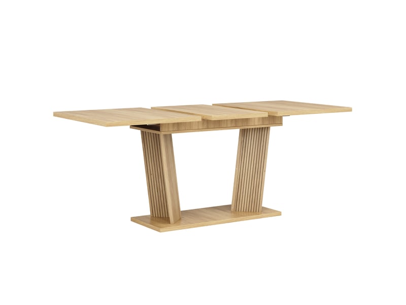 Table à manger extensible,160x80x76 cm,mdf,naturel et marron clair - Conforama D