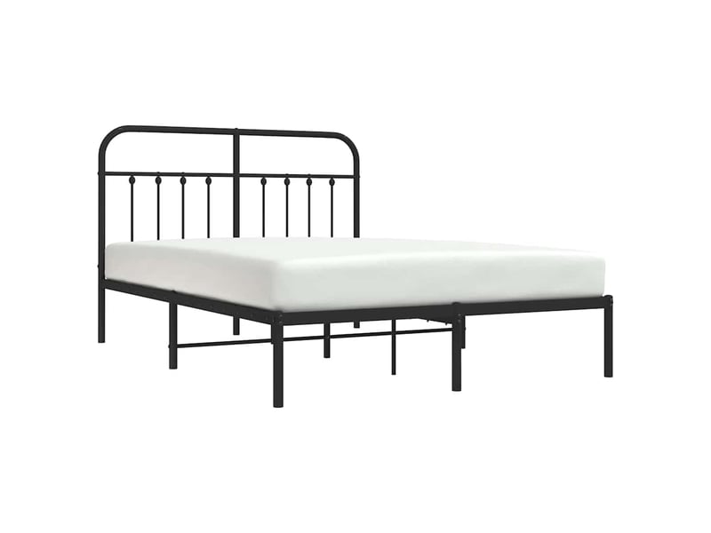 Lit double- lit adulte - cadre de lit métal sans matelas avec tête de lit noir 140x200cm - Conforama D