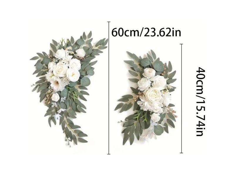  Kit de fleurs artificielles pour arche de mariage (un ensemble) convient pour la décoration de la cérémonie et de la réception de mariage (blanc)  - Conforama B