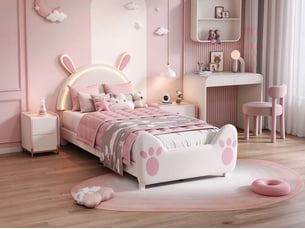 Lit simple 90x200 cm    coloris rose