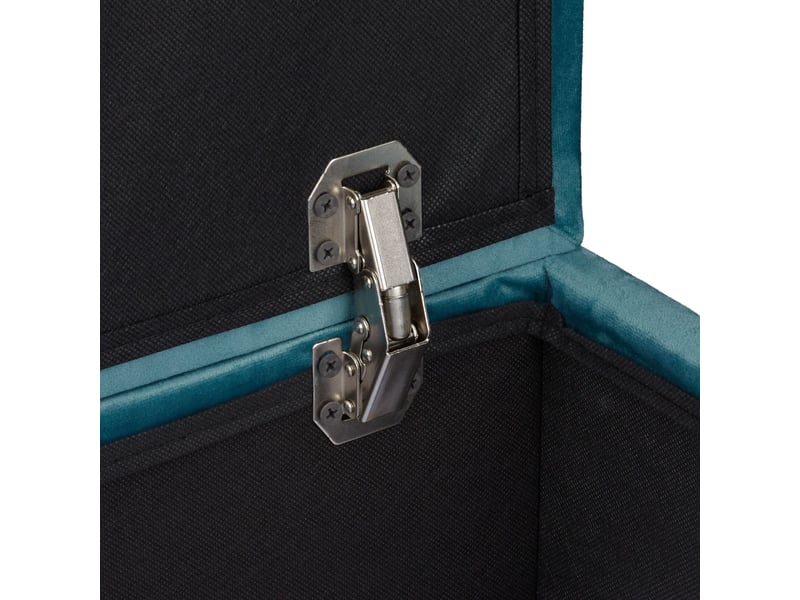  Tabouret de rangement décoratif polyvalent 40 x 40 x 40 cm assise confortable finition mate en velours bleu 13_0011086  - Conforama D