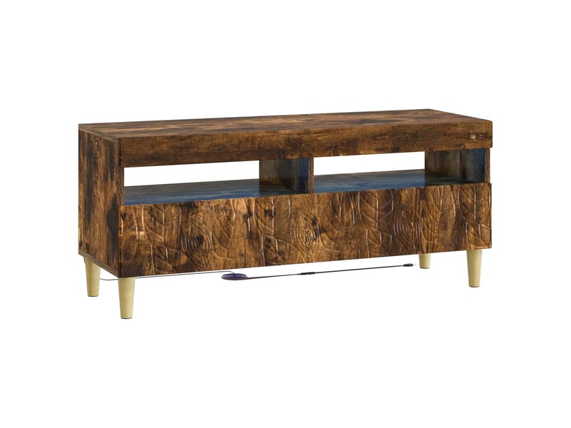 Ensemble de 3 meubles tv - banc tv - meuble de rangement led delft chêne fumé bois d'ingénierie - Conforama E