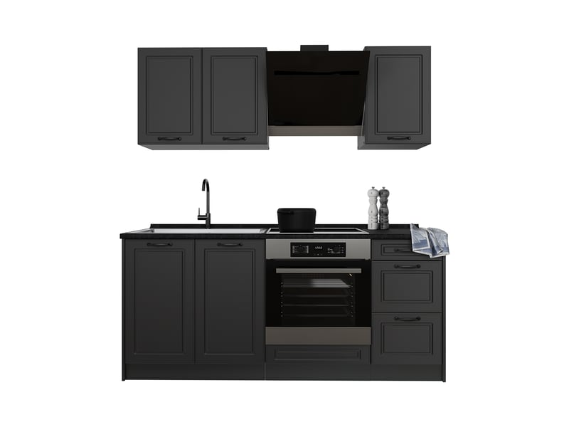  Vicco cuisine, anthracite campagneanthracite, 180cm sans plan de travail  - Conforama E