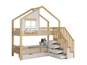 Lit superposé 90x200 cm <strong>OKWISH</strong>  <strong></strong> coloris bicolore