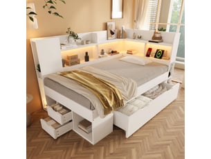 Lit banquette 90x190 cm <strong></strong> <strong>Bubbly</strong> coloris blanc