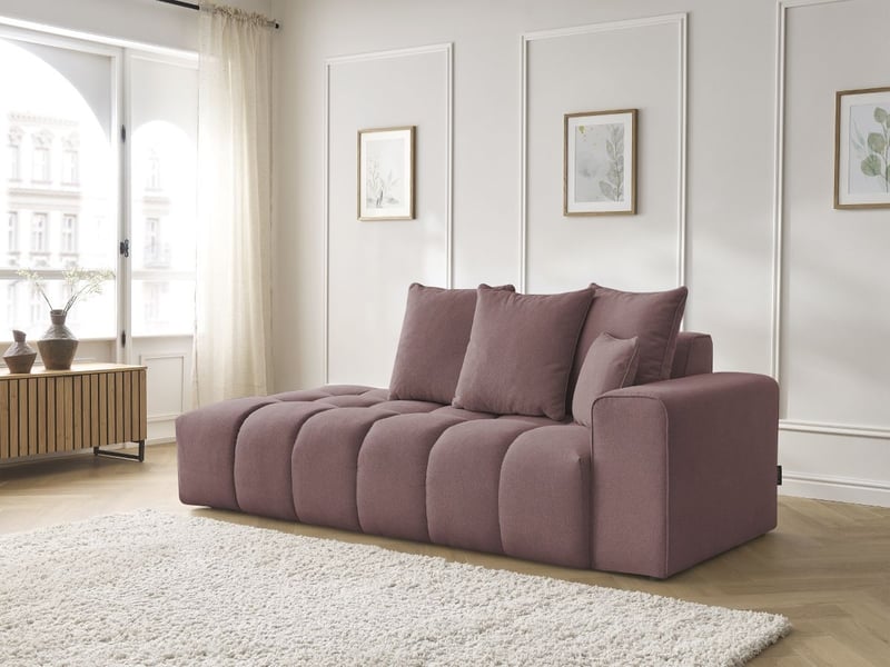 Bobochic canapé droit fixe mont-blanc tissu chiné rose accoudoir droit MONT-BLANC - Conforama D