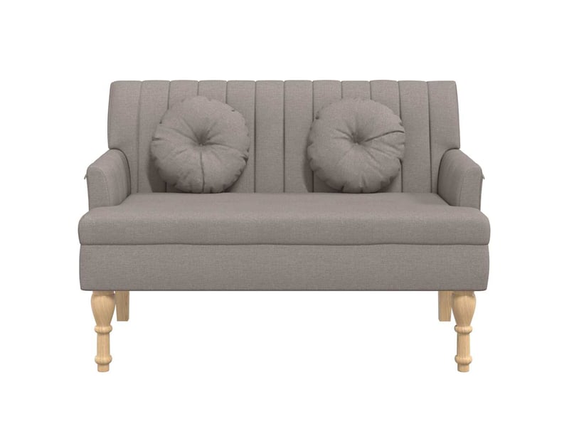  Banc chambre avec coussins taupe 113x64,5x75,5 cm tissu  - Conforama C