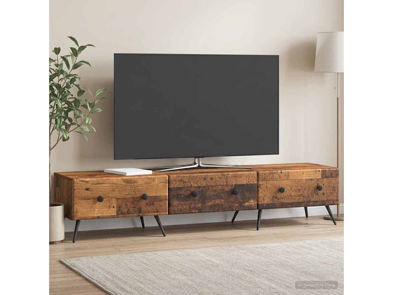  Meuble tv - banc tv - meuble de rangement bois ancien 147 x 34,5 x 30 cm bois d'ingénierie  - Conforama D